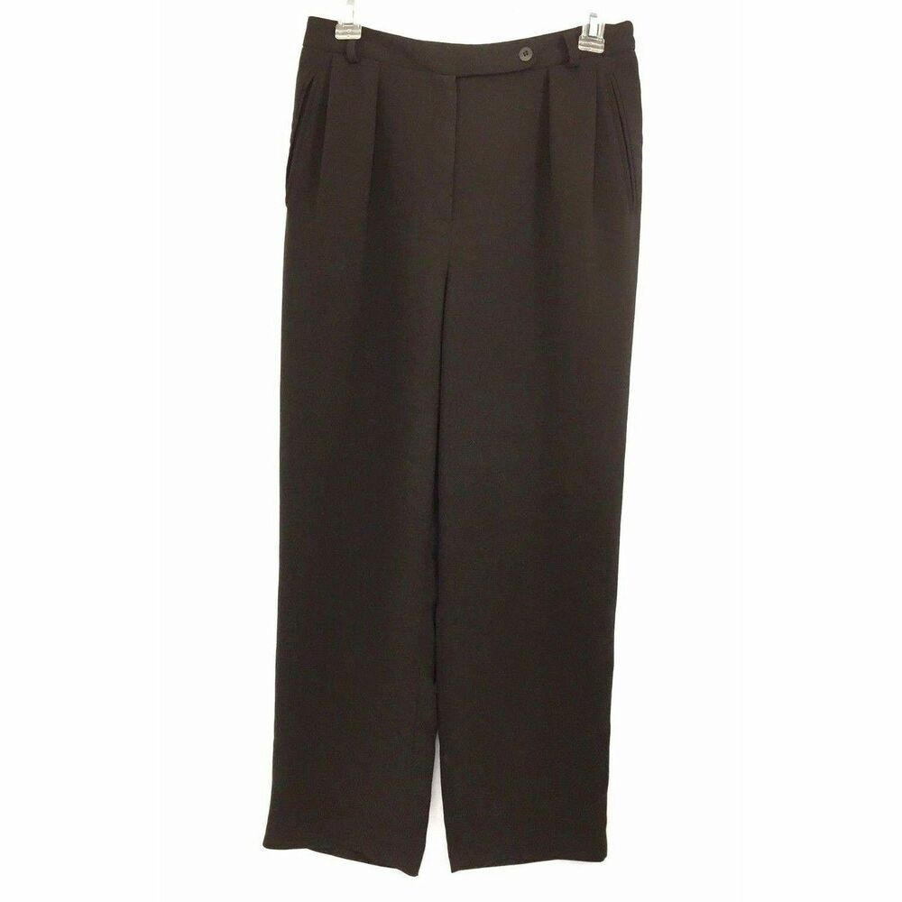 Emanuel Ungaro Dress Pants Women Size 8 Black Career Slacks Altered Hem Corpcore
